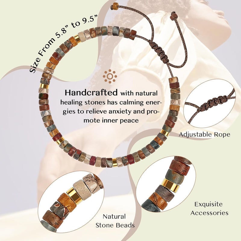 ZOKCC Inspirational Gifts Bracelets for Women: Christmas Day Gifts for Women Friends Sister Mom - Healing Natural Stone Beads Bracelets Thinking of you Get Well Soon Gift for Women - Image 3